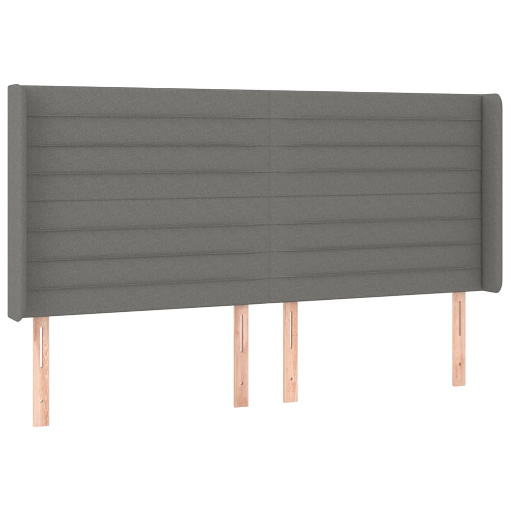 vidaXL Κεφαλάρι με Πτερύγια Σκούρο Γκρι 183x16x118/128 εκ. Υφασμάτινο