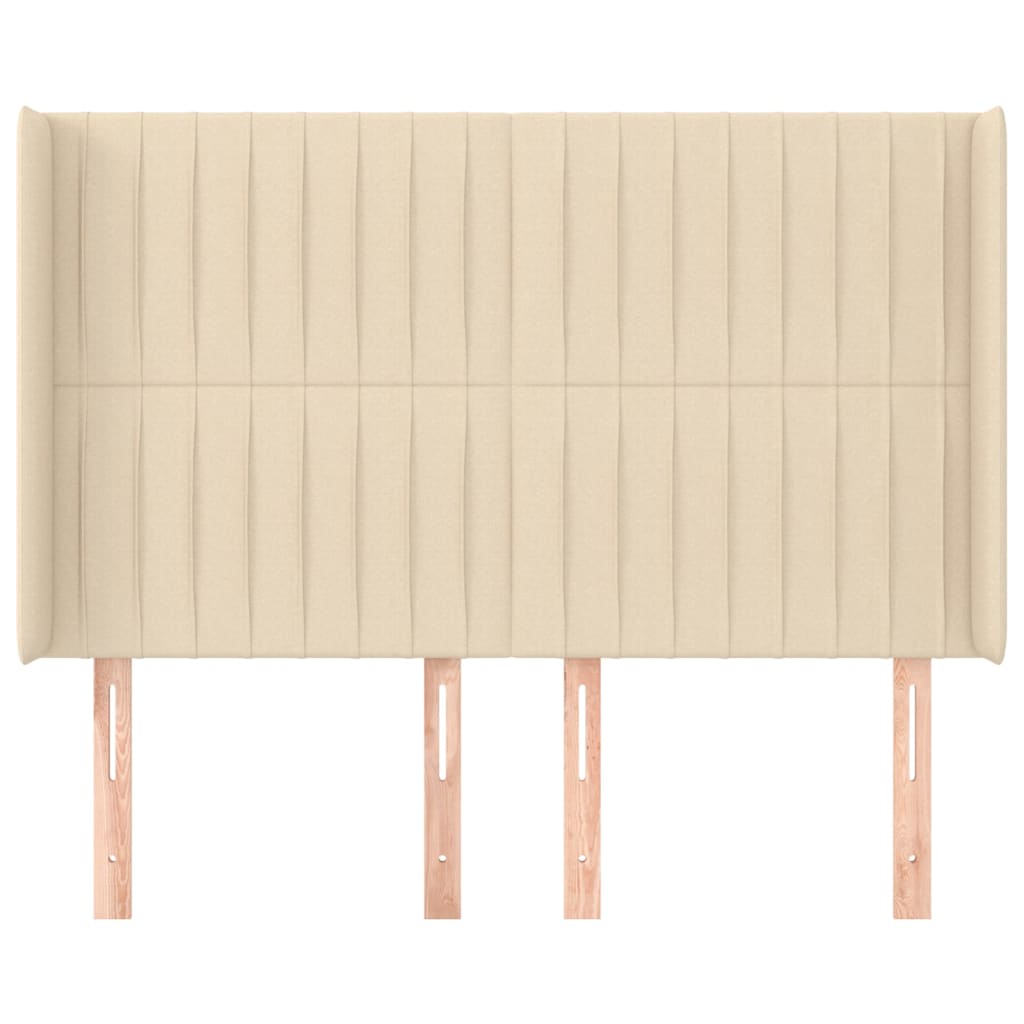 vidaXL Κεφαλάρι με Πτερύγια Κρεμ 147x16x118/128 εκ. Υφασμάτινο