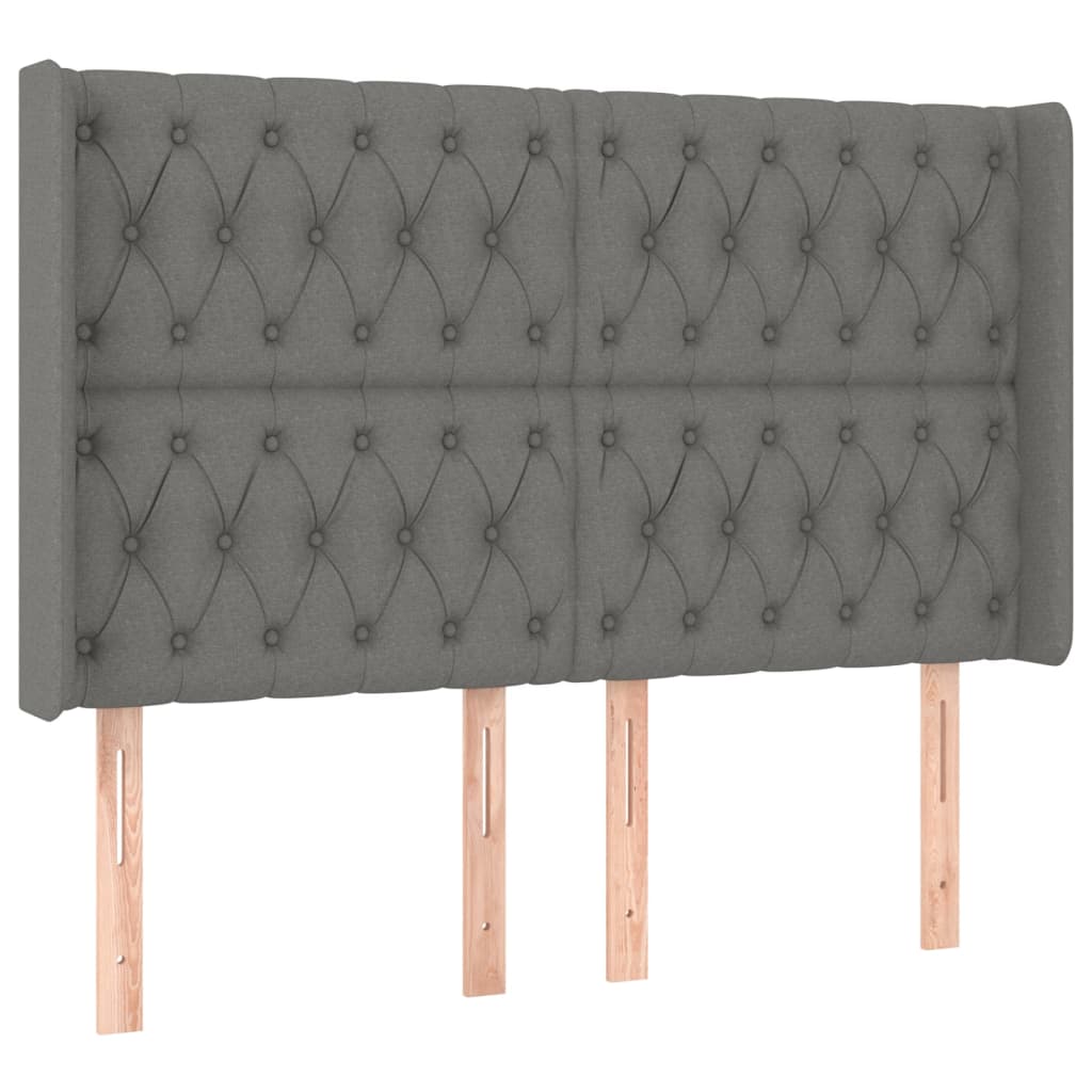 vidaXL Κεφαλάρι με Πτερύγια Σκούρο Γκρι 163x16x118/128 εκ. Υφασμάτινο