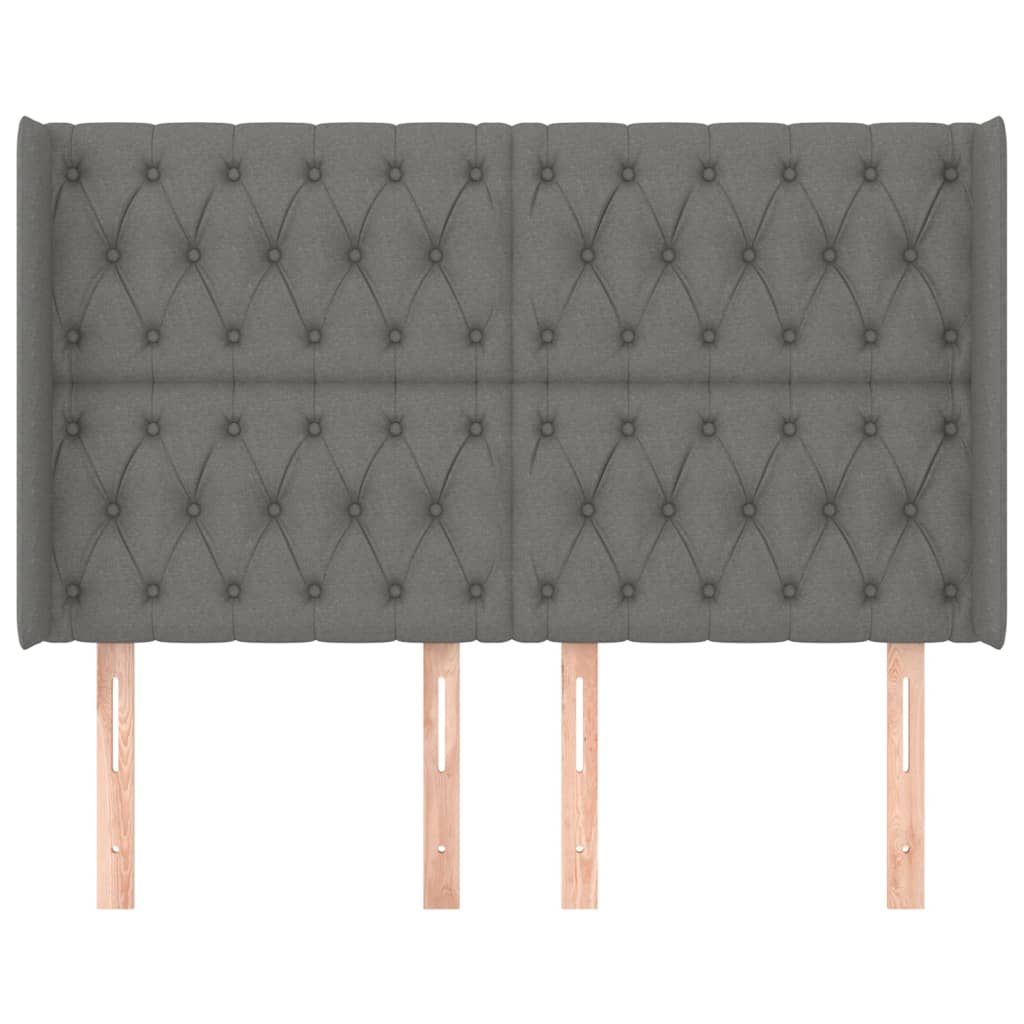 vidaXL Κεφαλάρι με Πτερύγια Σκούρο Γκρι 163x16x118/128 εκ. Υφασμάτινο