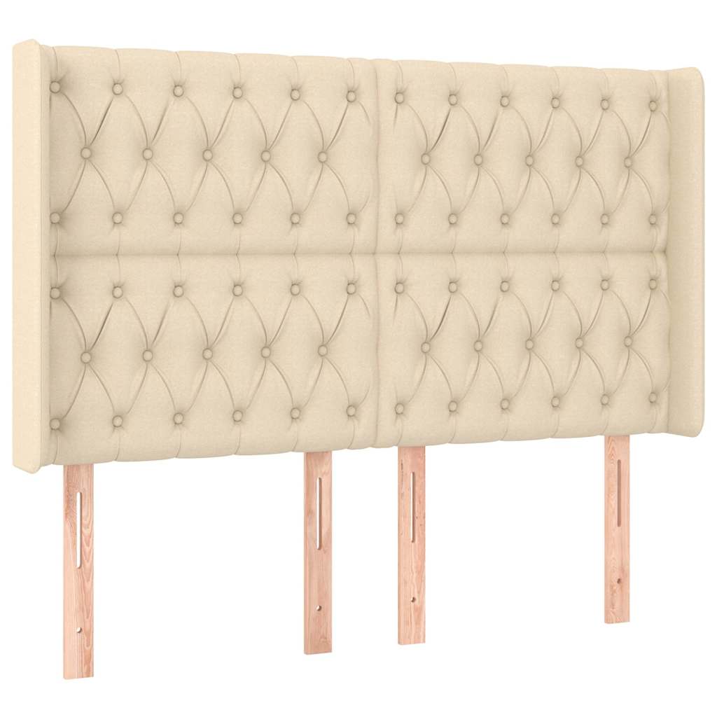 vidaXL Κεφαλάρι με Πτερύγια Κρεμ 163x16x118/128 εκ. Υφασμάτινο