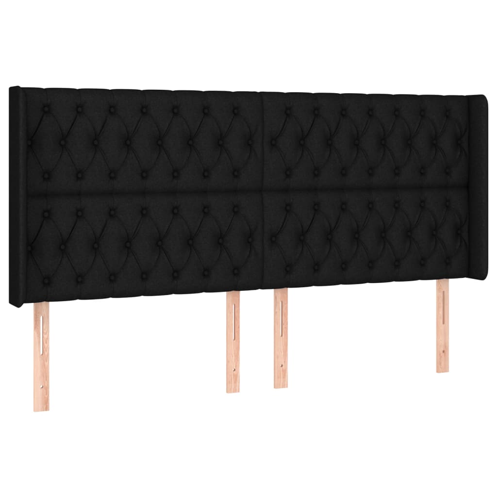 vidaXL Κεφαλάρι με Πτερύγια Μαύρο 183x16x118/128 εκ. Υφασμάτινο