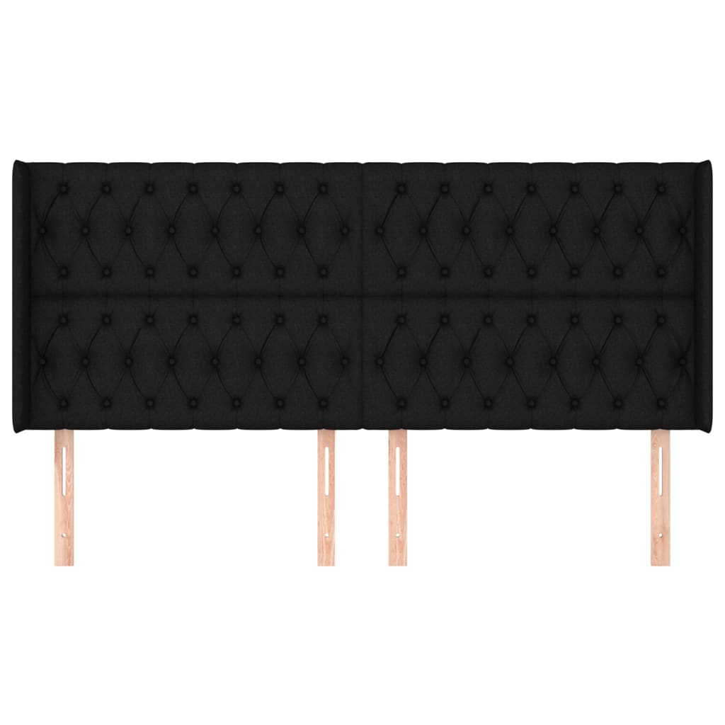 vidaXL Κεφαλάρι με Πτερύγια Μαύρο 183x16x118/128 εκ. Υφασμάτινο