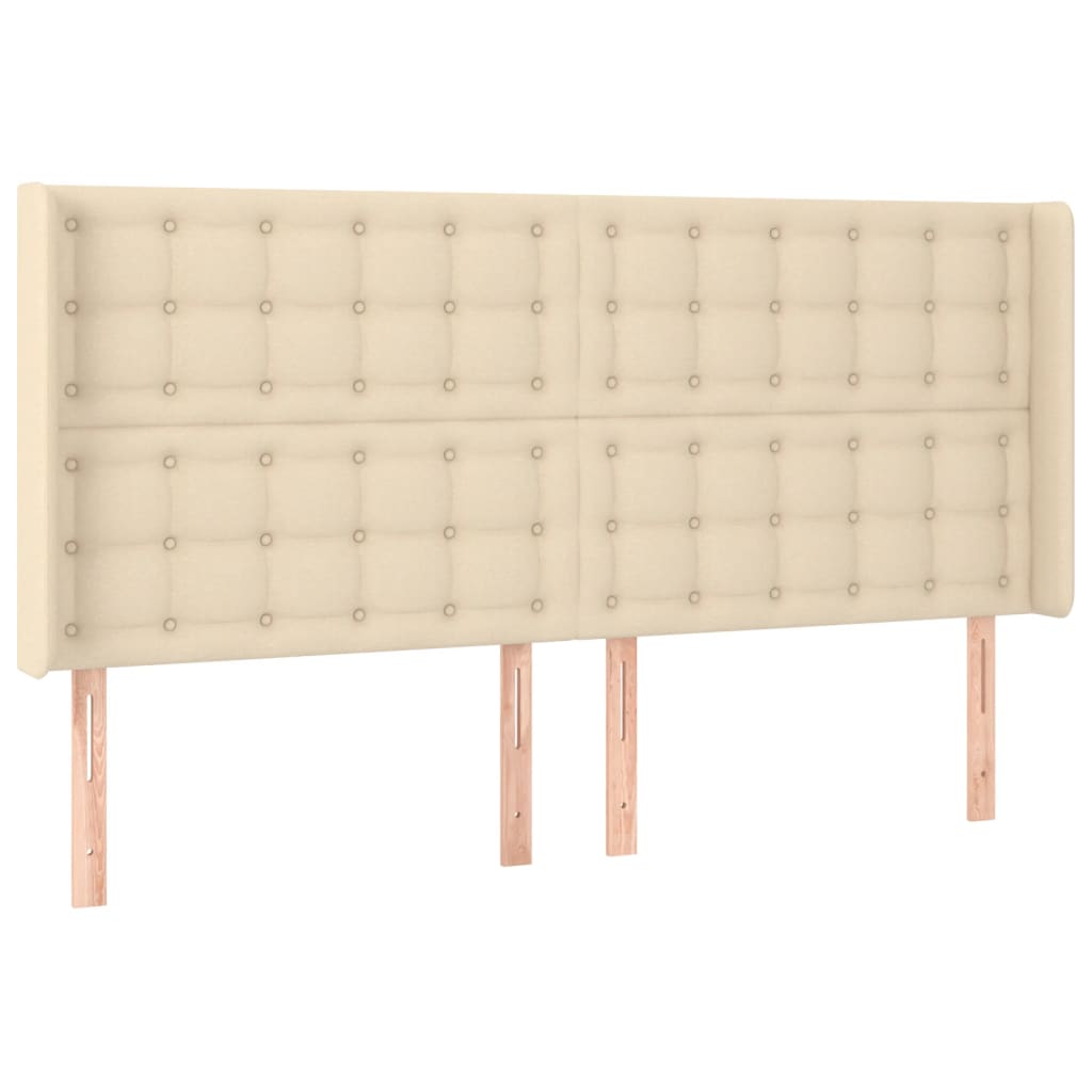 vidaXL Κεφαλάρι με Πτερύγια Κρεμ 163x16x118/128 εκ. Υφασμάτινο