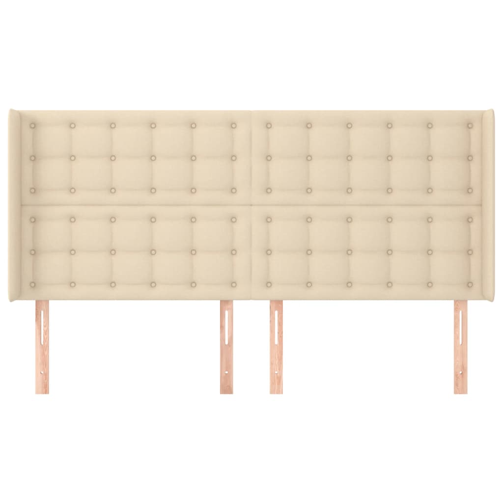vidaXL Κεφαλάρι με Πτερύγια Κρεμ 163x16x118/128 εκ. Υφασμάτινο
