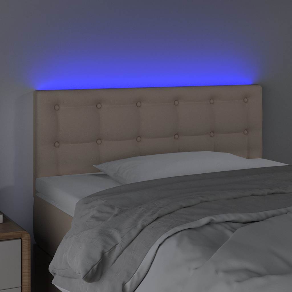 vidaXL Κεφαλάρι Κρεβατιού LED Καπουτσίνο 80x5x78/88 εκ. Συνθετ. Δέρμα