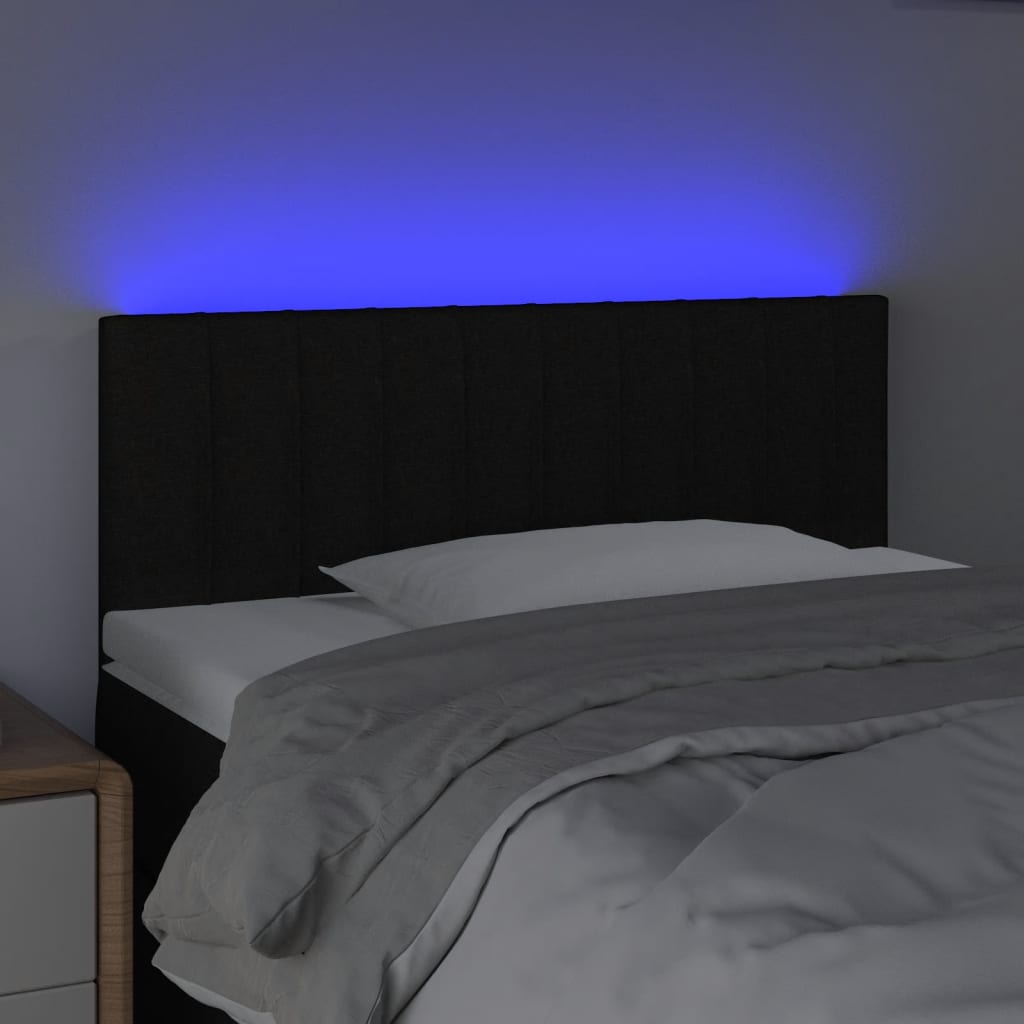 vidaXL Κεφαλάρι Κρεβατιού LED Μαύρο 80 x 5 x 78/88 εκ. Υφασμάτινο