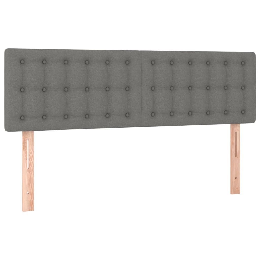 vidaXL Κεφαλάρι Κρεβατιού LED Σκούρο Γκρι 144x5x78/88 εκ. Υφασμάτινο