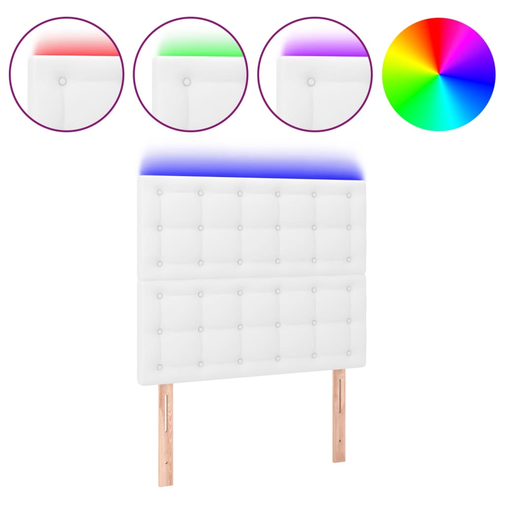 vidaXL Κεφαλάρι Κρεβατιού LED Λευκό 80x5x118/128 εκ