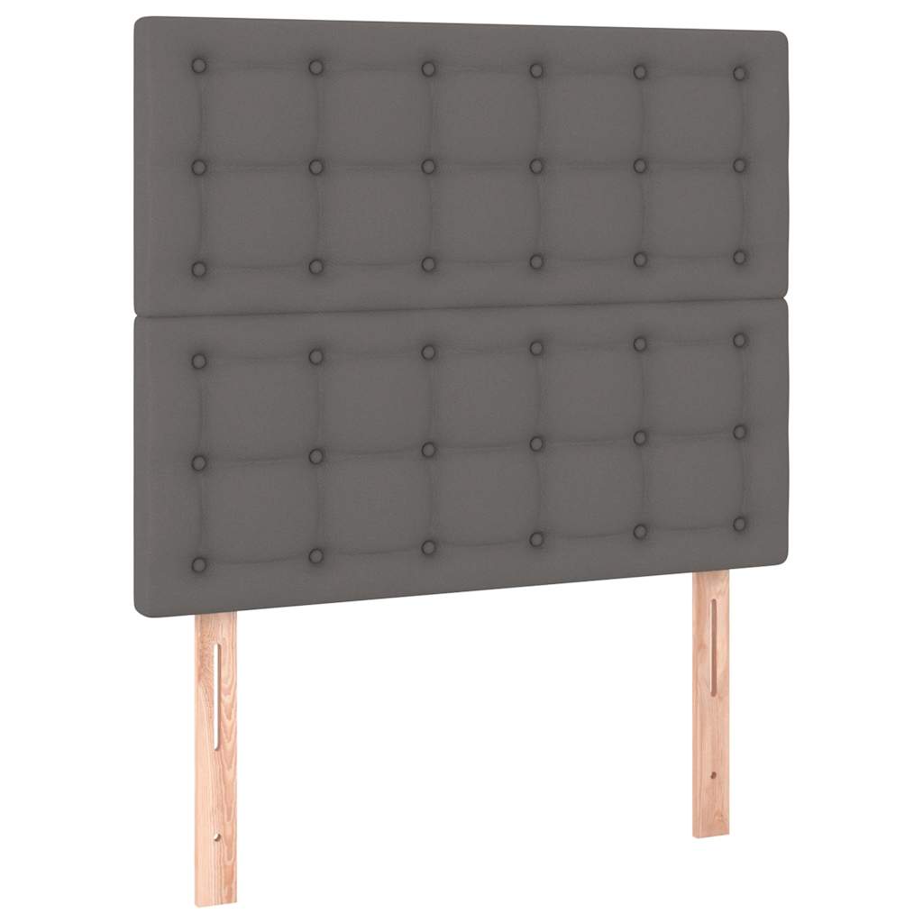 vidaXL Κεφαλάρι Κρεβατιού LED Γκρι 100x5x118/128 εκ