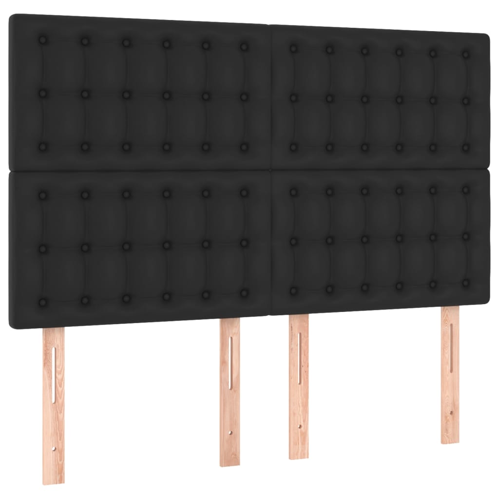 vidaXL Κεφαλάρι Κρεβατιού LED Μαύρο 144x5x118/128 εκ