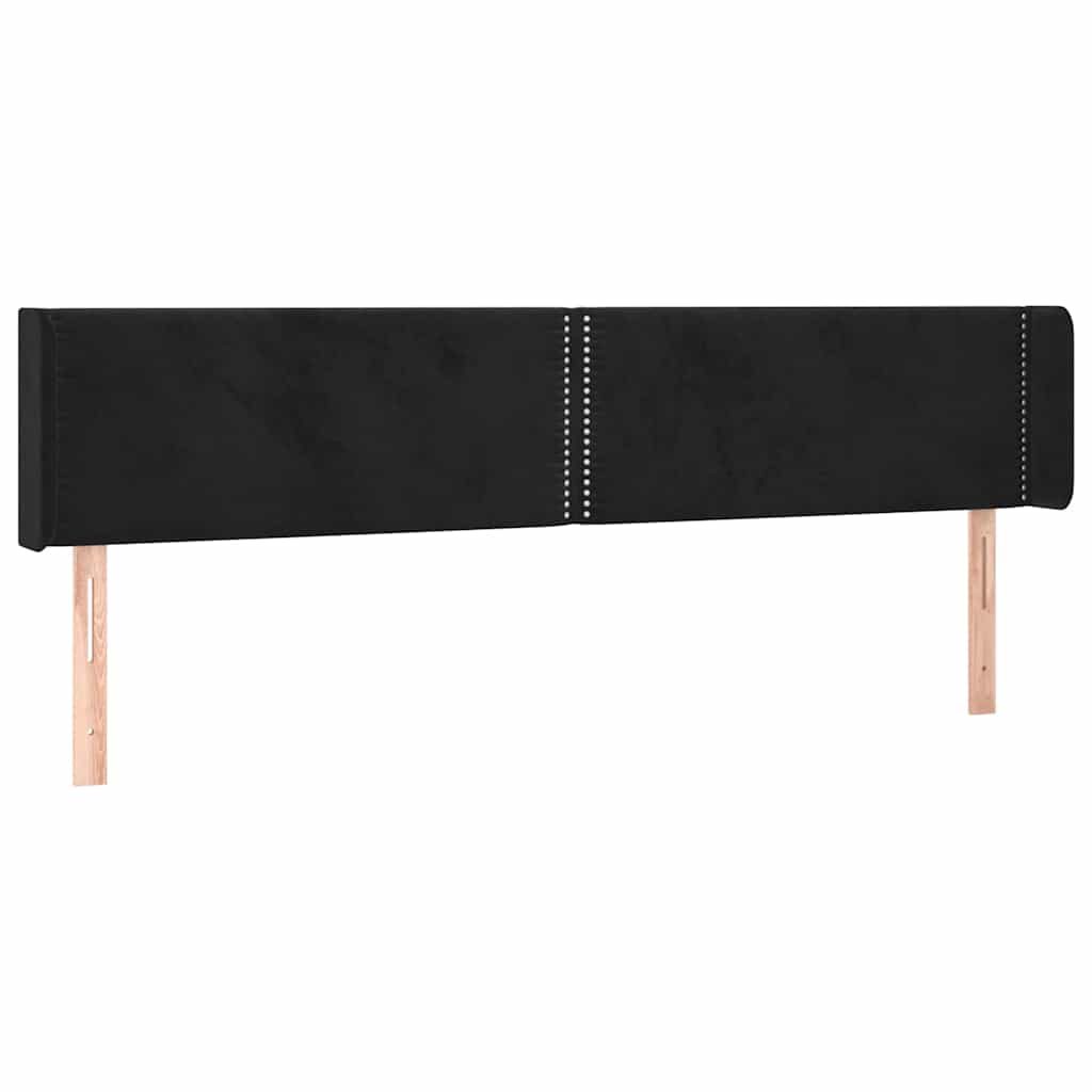 vidaXL Κεφαλάρι Κρεβατιού LED Μαύρο 183x16x78/88 εκ. Βελούδινο