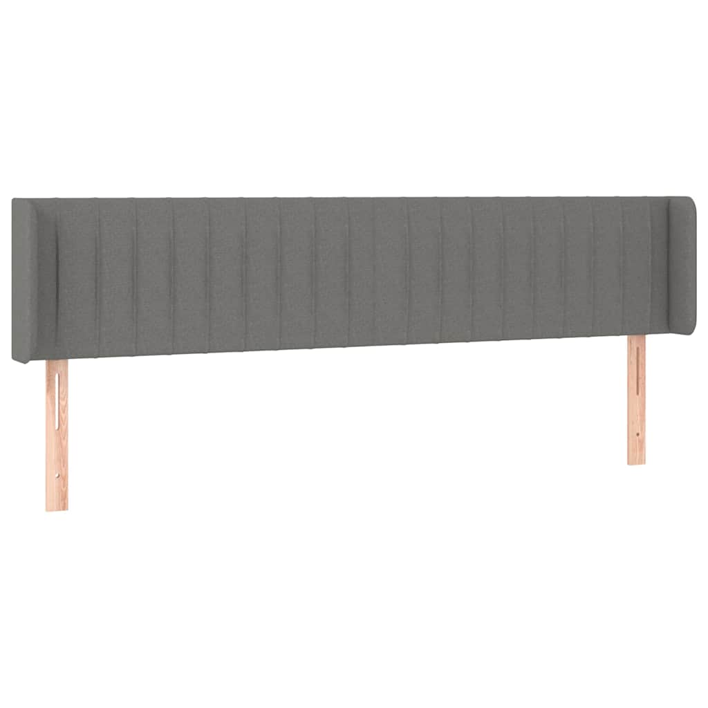 vidaXL Κεφαλάρι Κρεβατιού LED Σκούρο Γκρι 163x16x78/88 εκ. Υφασμάτινο