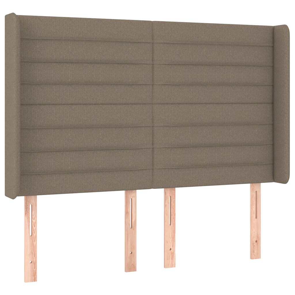 vidaXL Κεφαλάρι Κρεβατιού LED Taupe 147x16x118/128 εκ. Υφασμάτινο