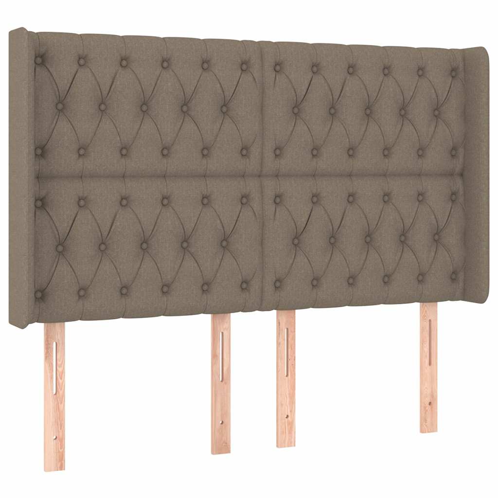 vidaXL Κεφαλάρι Κρεβατιού LED Taupe 147x16x118/128 εκ. Υφασμάτινο