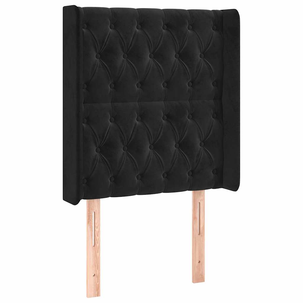 vidaXL Κεφαλάρι Κρεβατιού LED Μαύρο 83x16x118/128εκ. Βελούδινο