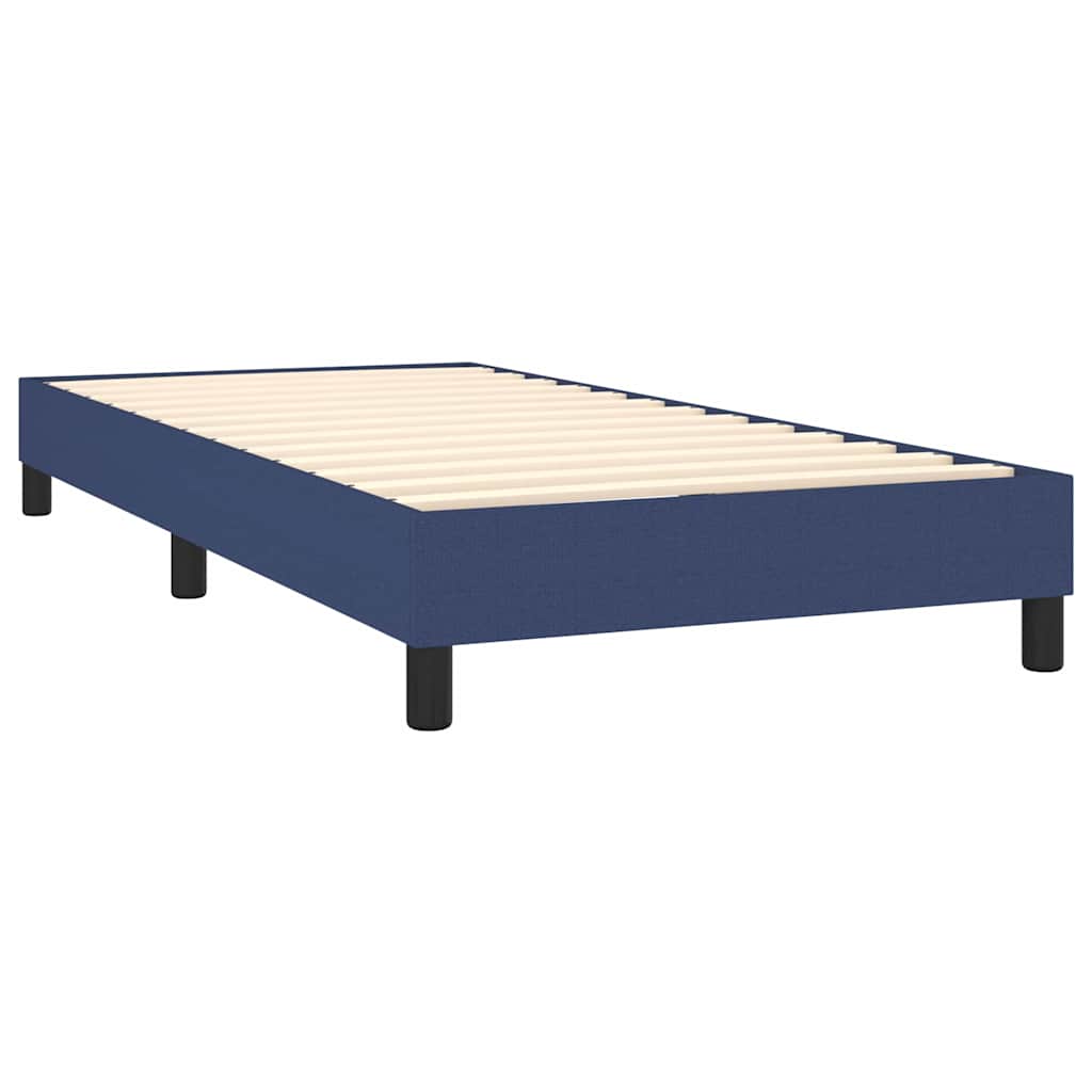 vidaXL Κρεβάτι Boxspring με Στρώμα Μπλε 100 x 200 εκ. Υφασμάτινο