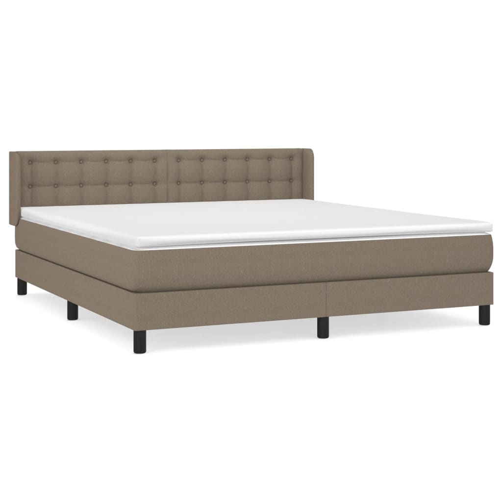 vidaXL Κρεβάτι Boxspring με Στρώμα Taupe 180x200 εκ. Υφασμάτινο