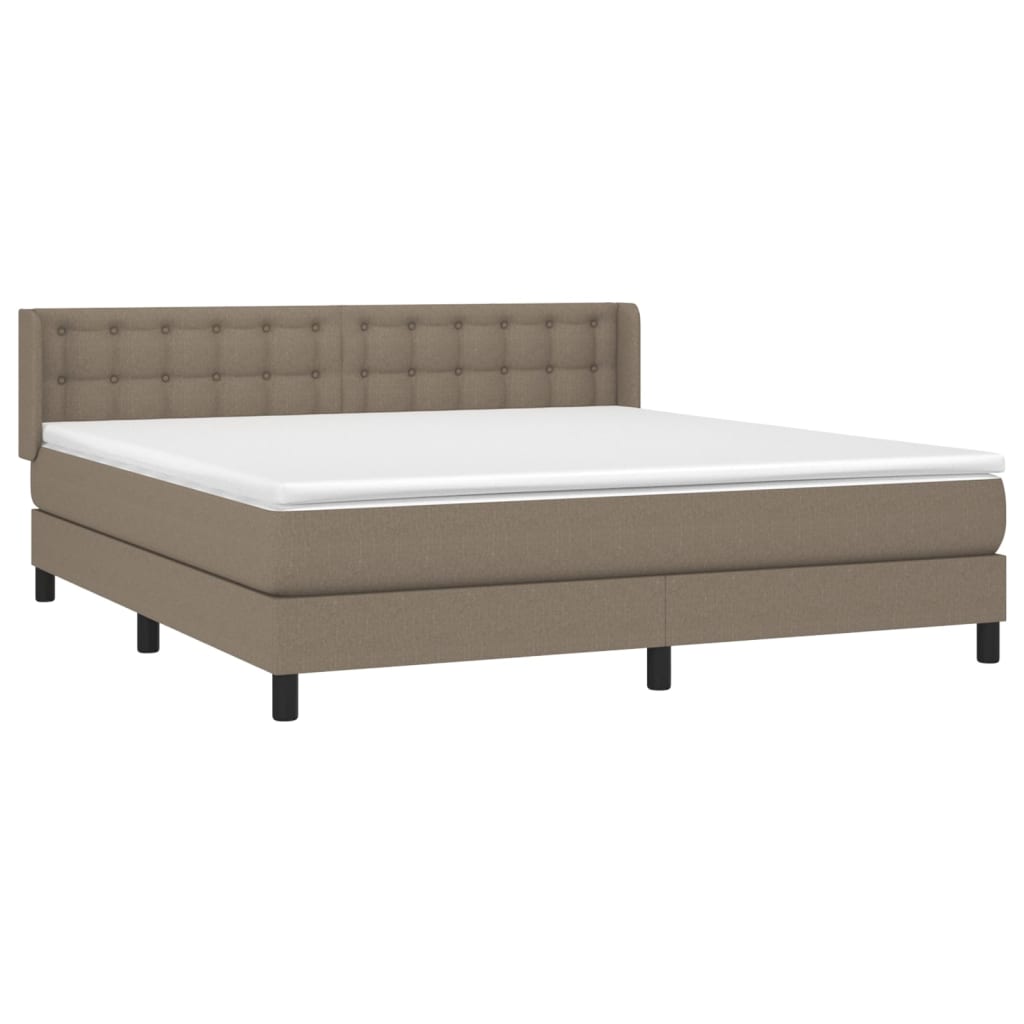 vidaXL Κρεβάτι Boxspring με Στρώμα Taupe 180x200 εκ. Υφασμάτινο