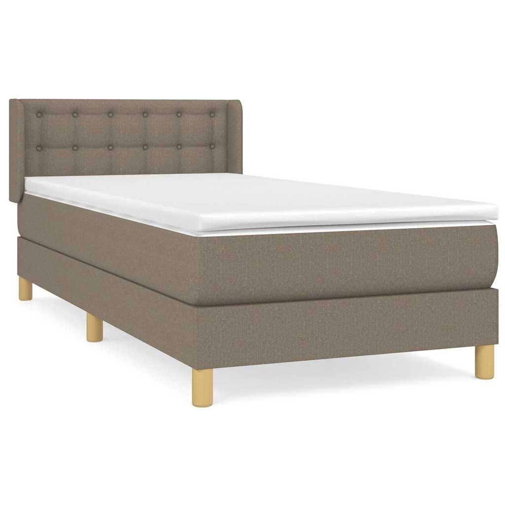 vidaXL Κρεβάτι Boxspring με Στρώμα Taupe 80x200 εκ. Υφασμάτινο