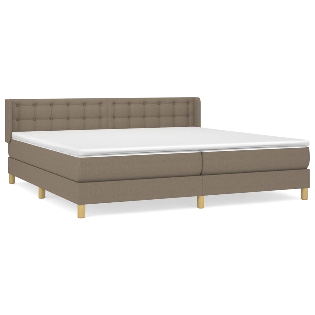 vidaXL Κρεβάτι Boxspring με Στρώμα Taupe 180x200 εκ. Υφασμάτινο