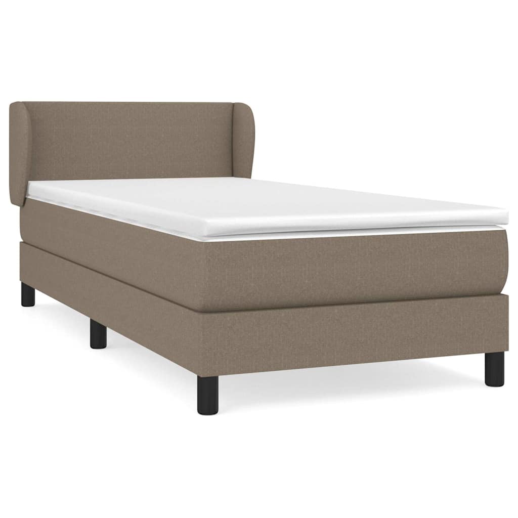vidaXL Κρεβάτι Boxspring με Στρώμα Taupe 80x200 εκ. Υφασμάτινο