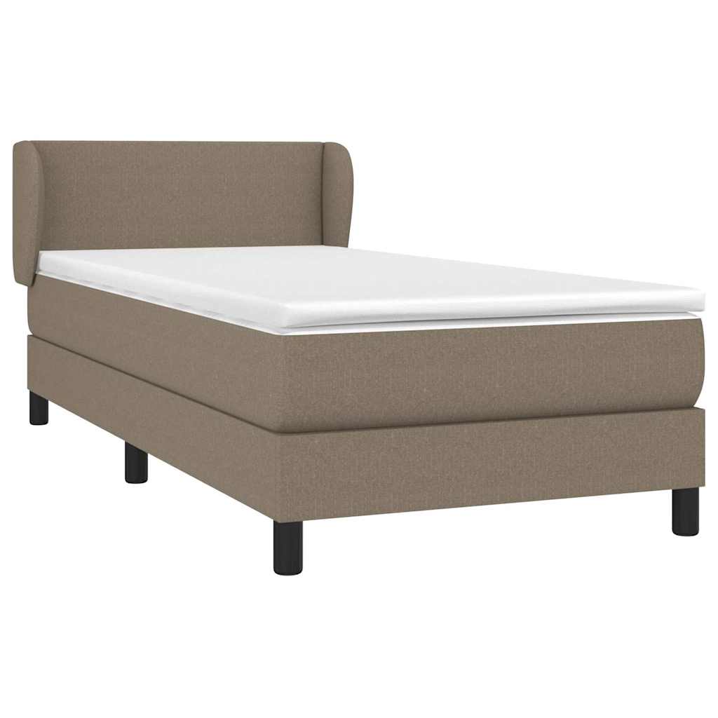 vidaXL Κρεβάτι Boxspring με Στρώμα Taupe 80x200 εκ. Υφασμάτινο