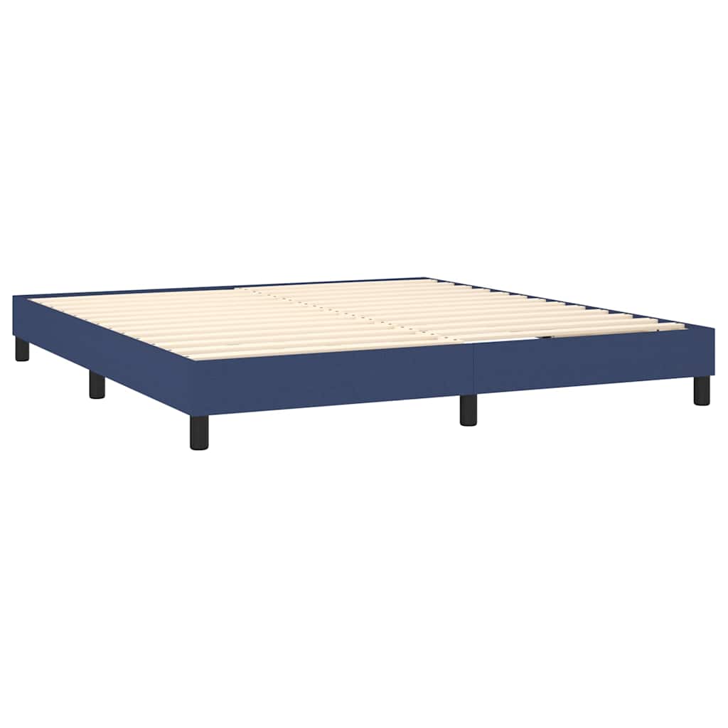 vidaXL Κρεβάτι Boxspring με Στρώμα Μπλε 180x200 εκ. Υφασμάτινο