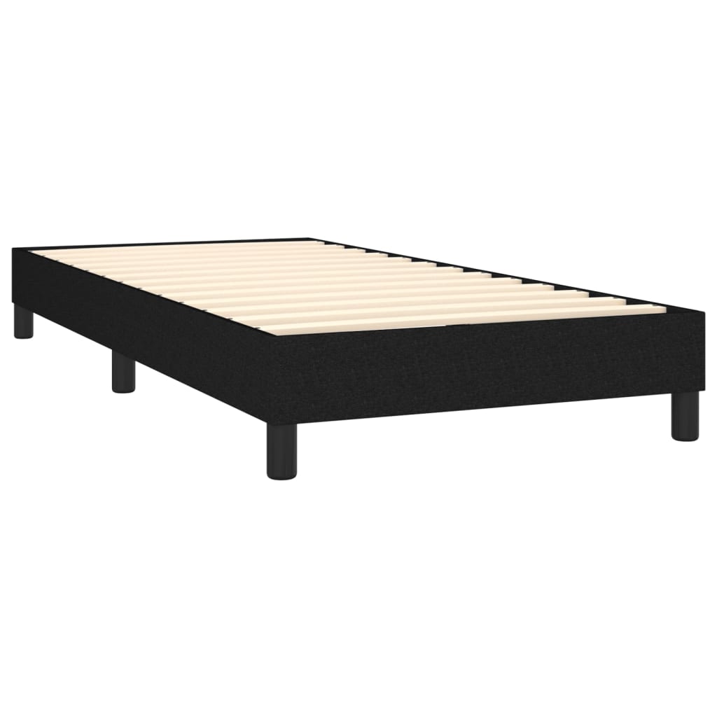 vidaXL Κρεβάτι Boxspring με Στρώμα Μαύρο 80 x 200 εκ. Υφασμάτινο