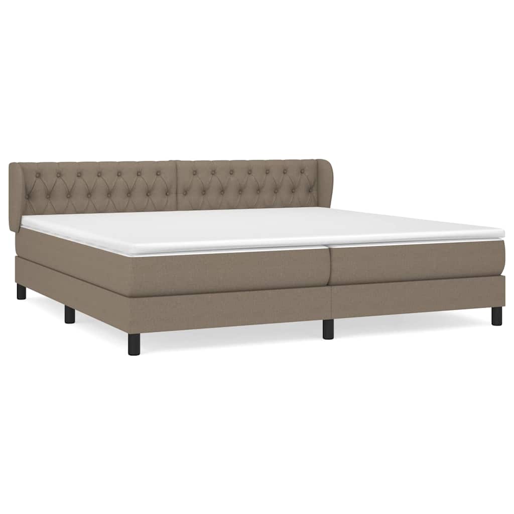vidaXL Κρεβάτι Boxspring με Στρώμα Taupe 200x200 εκ. Υφασμάτινο
