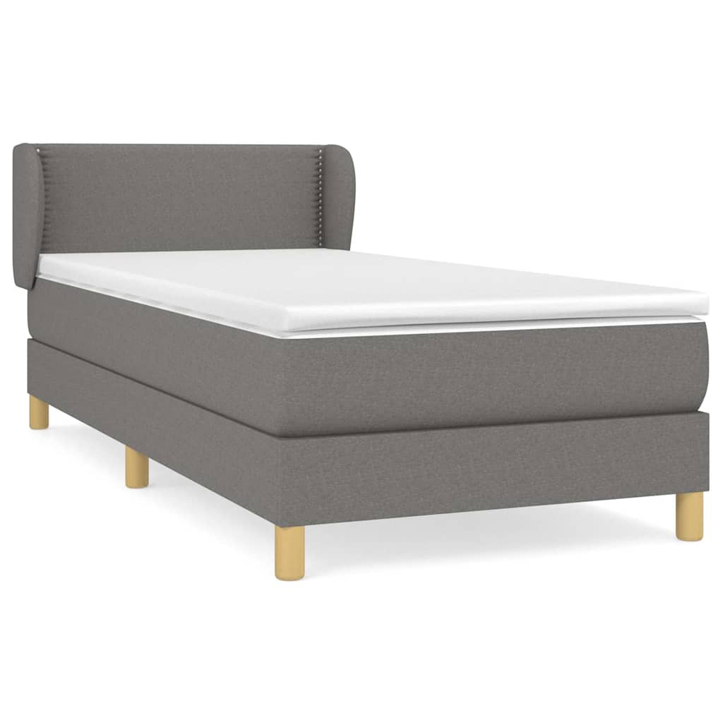 vidaXL Κρεβάτι Boxspring με Στρώμα Σκούρο Γκρι 80x200 εκ. Υφασμάτινο