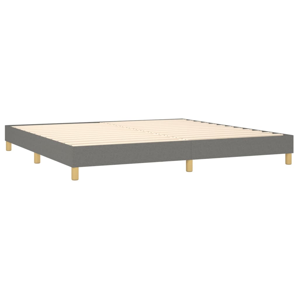vidaXL Κρεβάτι Boxspring με Στρώμα Σκούρο Γκρι 200x200 εκ. Υφασμάτινο