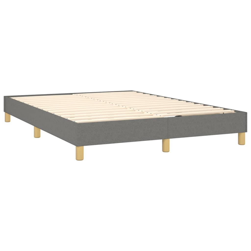 vidaXL Κρεβάτι Boxspring με Στρώμα Σκούρο Γκρι 140x200 εκ Υφασμάτινο