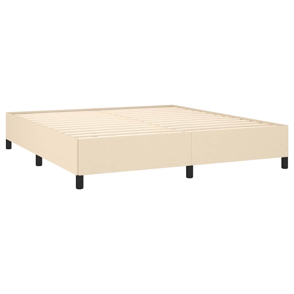 vidaXL Κρεβάτι Boxspring με Στρώμα Κρεμ 160x200 εκ. Υφασμάτινο