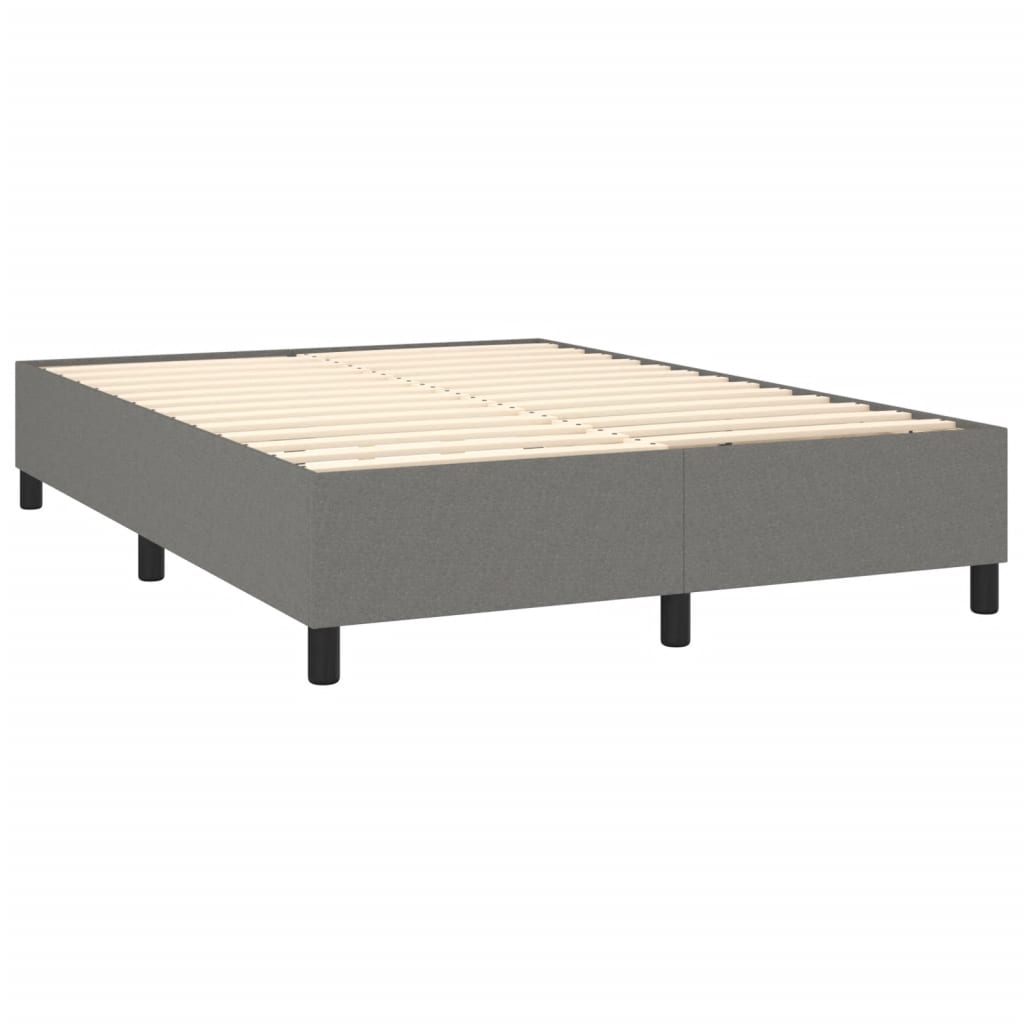 vidaXL Κρεβάτι Boxspring με Στρώμα Σκούρο Γκρι 140x200 εκ Υφασμάτινο