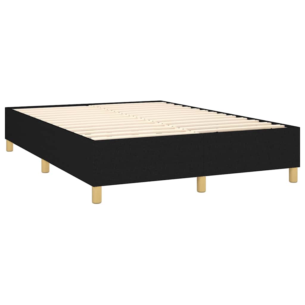 vidaXL Κρεβάτι Boxspring με Στρώμα Μαύρο 140x200 εκ. Υφασμάτινο