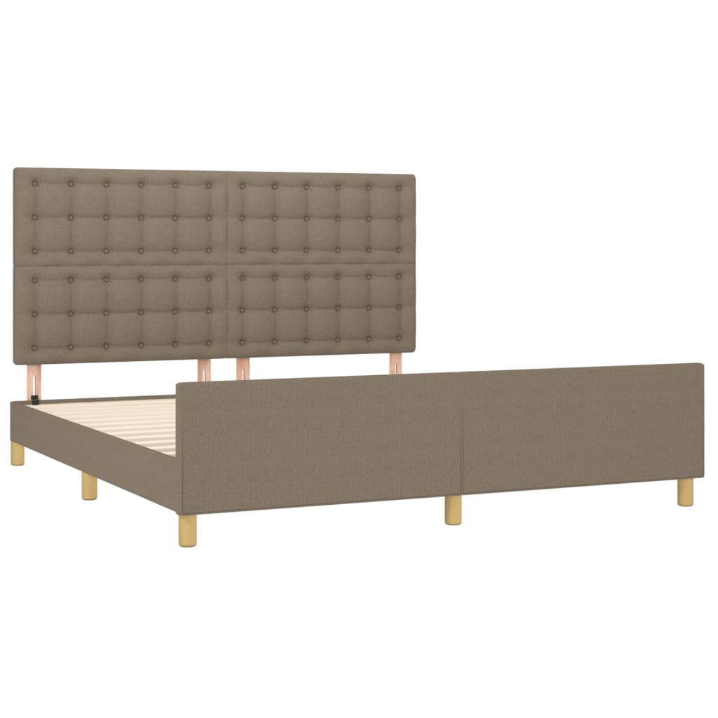 vidaXL Πλαίσιο Κρεβατιού με Κεφαλάρι Taupe 180x200 εκ. Υφασμάτινο