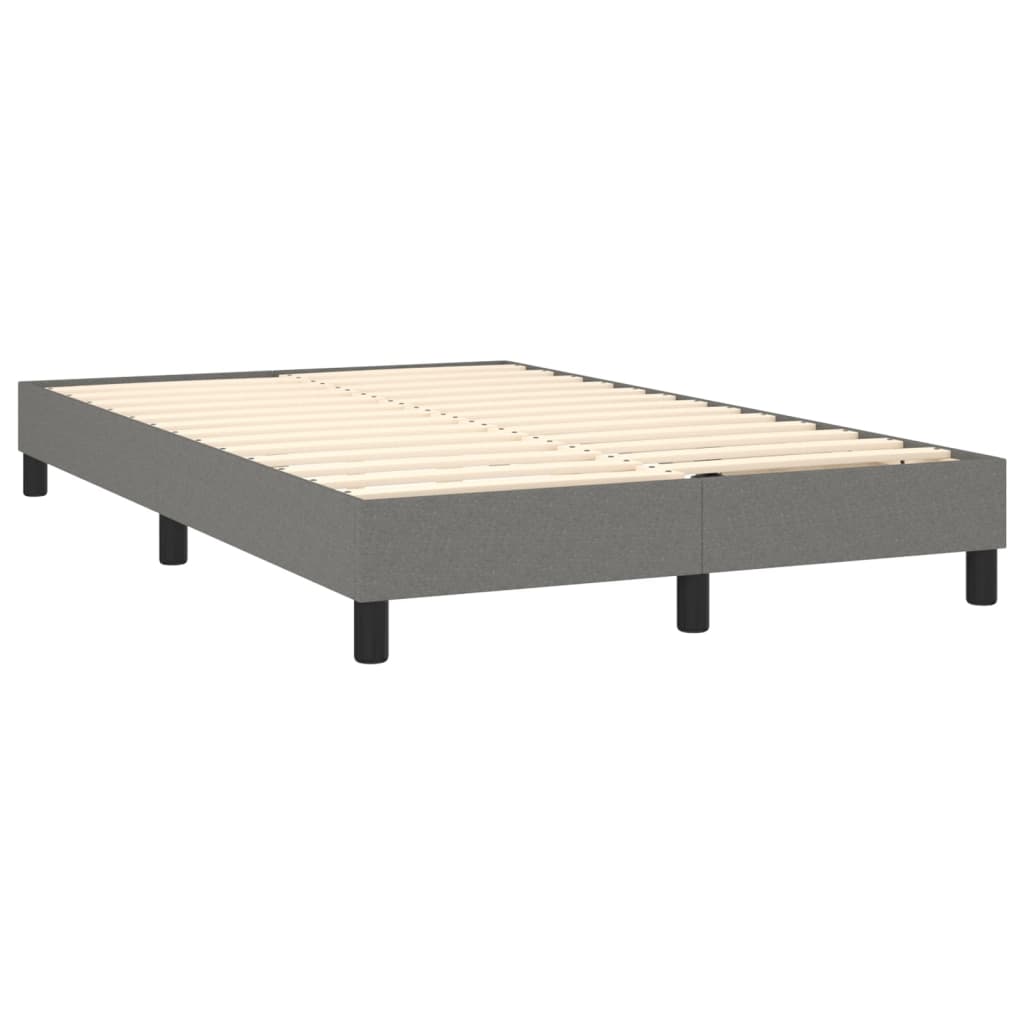 vidaXL Κρεβάτι Boxspring με Στρώμα Σκούρο Γκρι 120x200 εκ. Υφασμάτινο