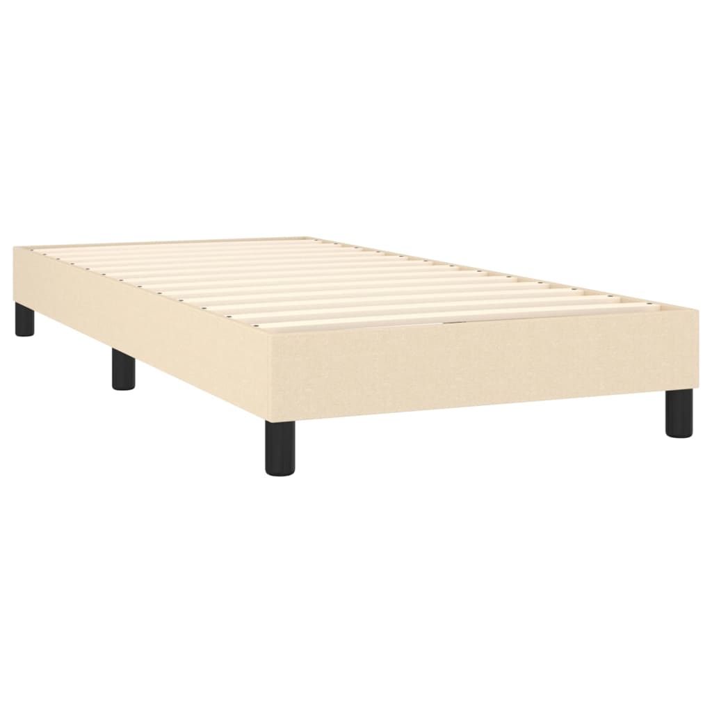 vidaXL Κρεβάτι Boxspring με Στρώμα Κρεμ 90x200 εκ.Υφασμάτινο