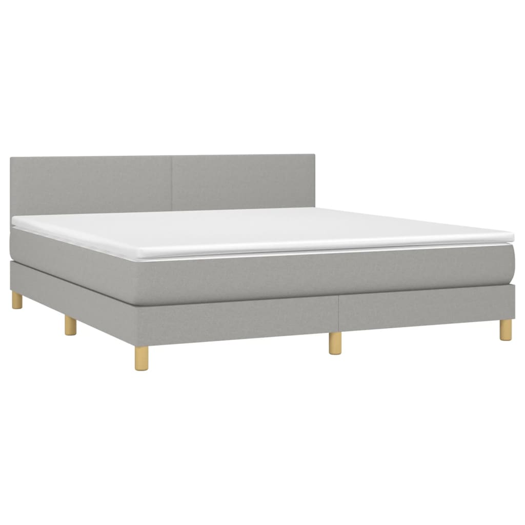 vidaXL Κρεβάτι Boxspring με Στρώμα Αν. Πράσινο 160x200εκ Υφασμάτινο