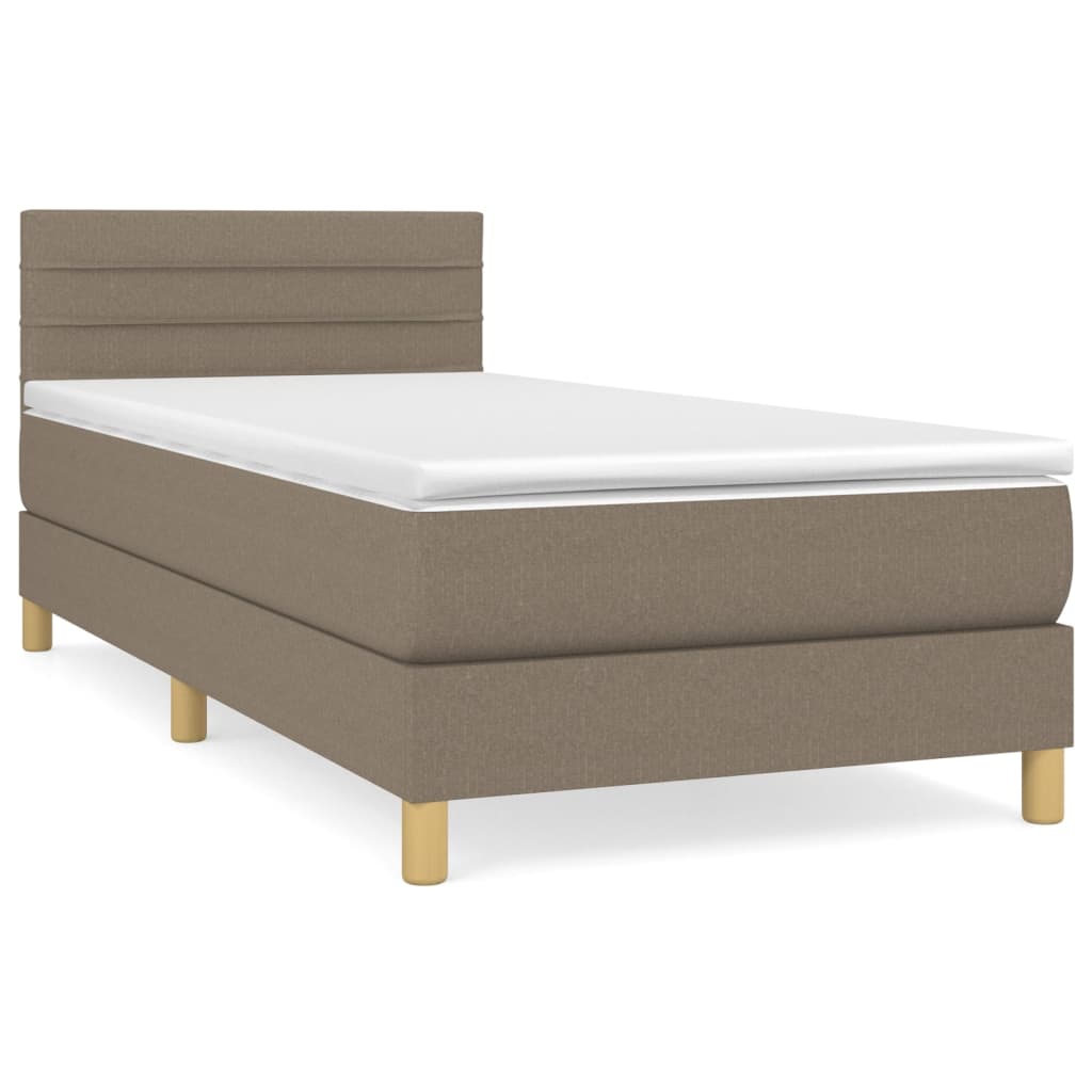 vidaXL Κρεβάτι Boxspring με Στρώμα Taupe 80x200 εκ. Υφασμάτινο