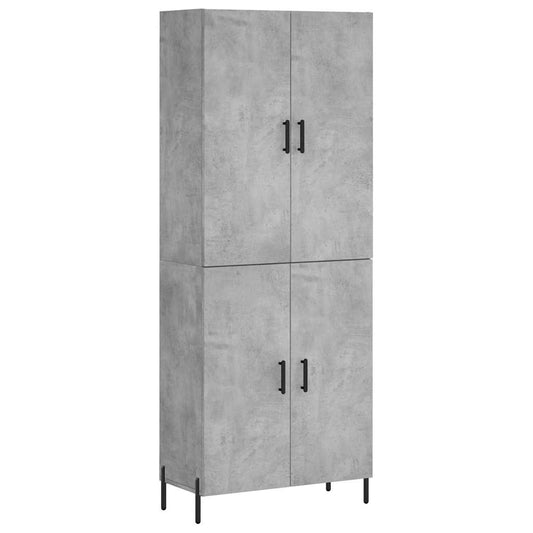 vidaXL Ντουλάπι Γκρι Σκυροδέματος 69,5x34x180 εκ. Επεξεργασμένο Ξύλο