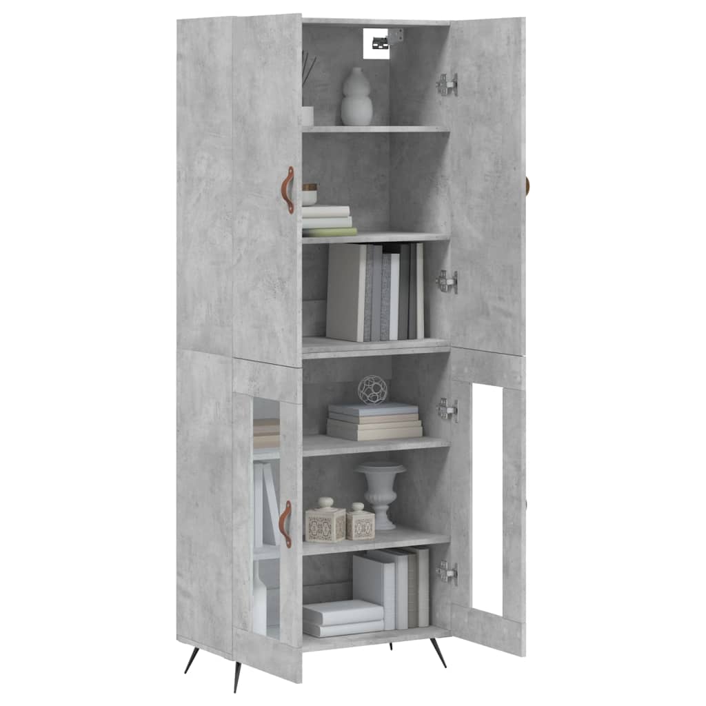 vidaXL Ντουλάπι Γκρι Σκυροδέματος 69,5x34x180 εκ. Επεξεργασμένο Ξύλο