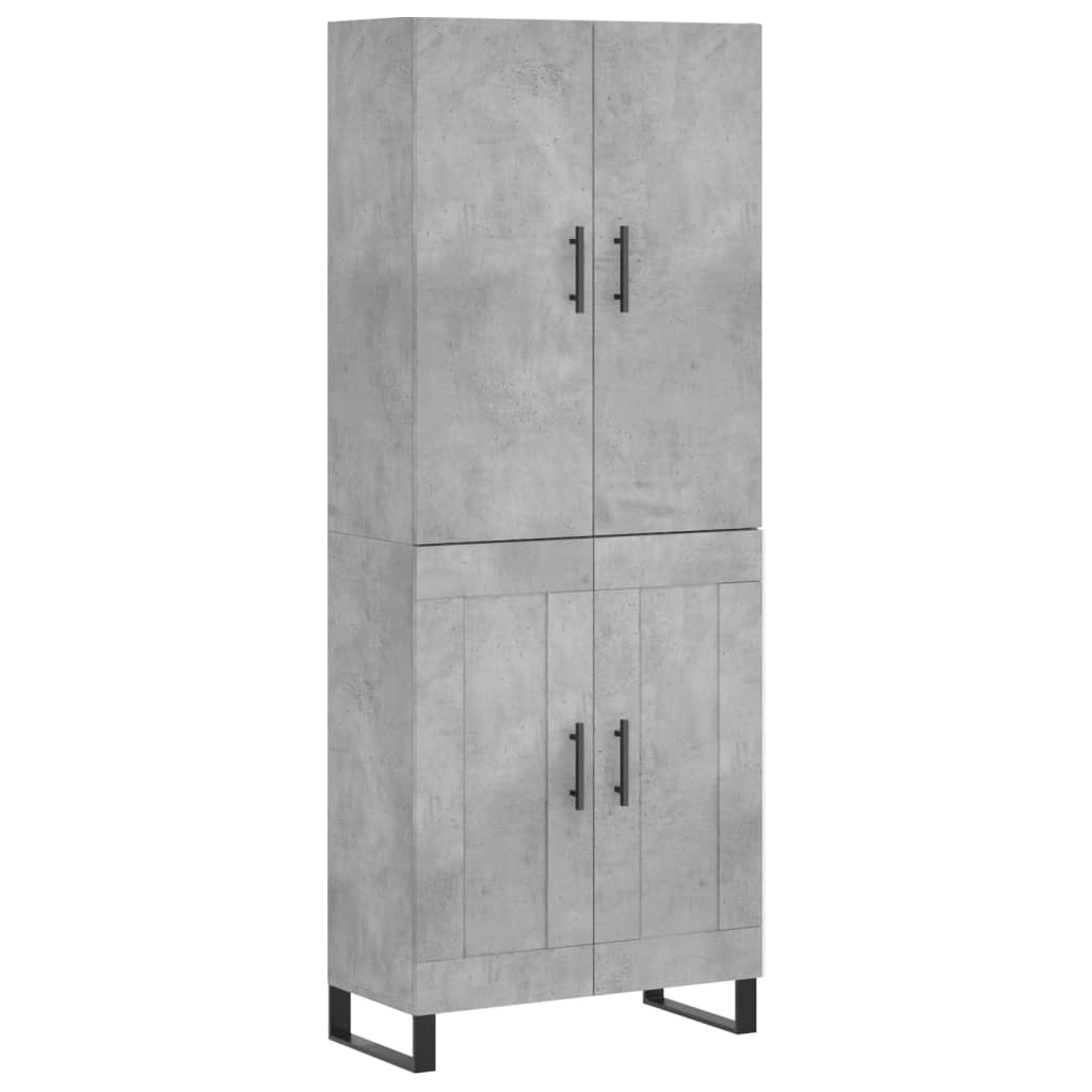 vidaXL Ντουλάπι Γκρι Σκυροδέματος 69,5x34x180 εκ. Επεξεργασμένο Ξύλο