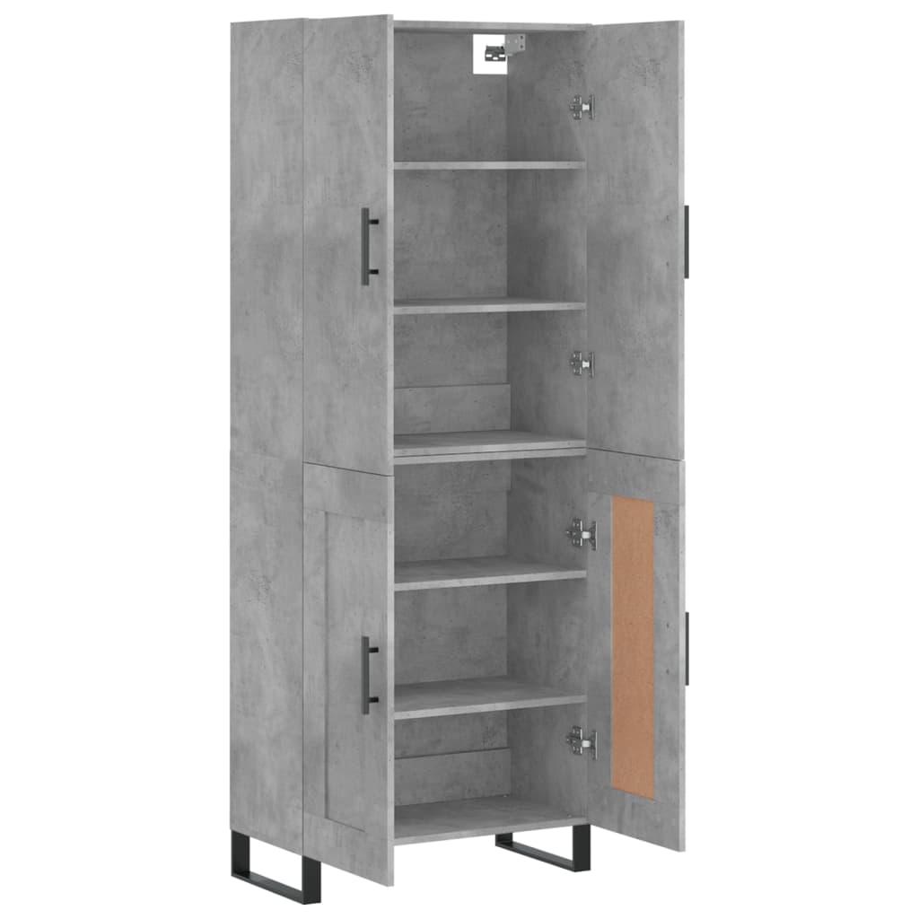 vidaXL Ντουλάπι Γκρι Σκυροδέματος 69,5x34x180 εκ. Επεξεργασμένο Ξύλο