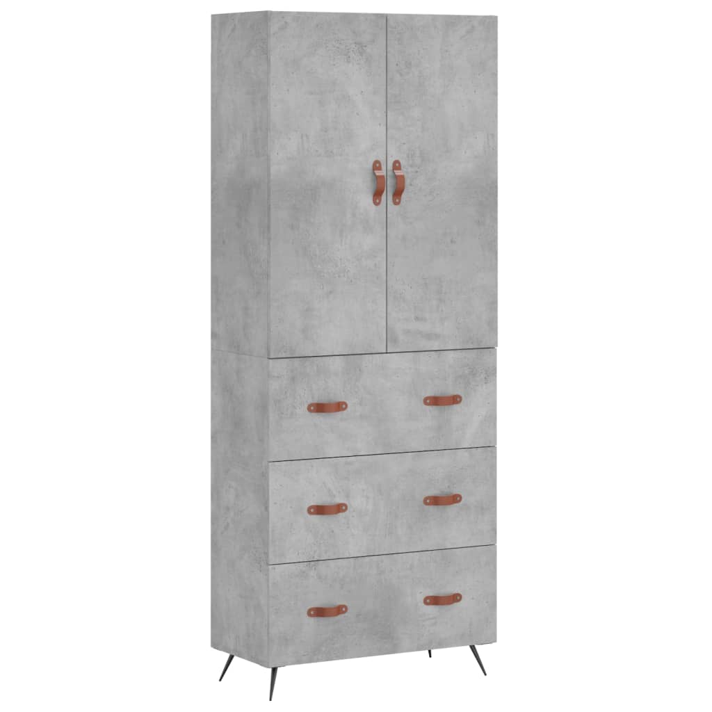 vidaXL Ντουλάπι Γκρι Σκυροδέματος 69,5x34x180 εκ. Επεξεργασμένο Ξύλο