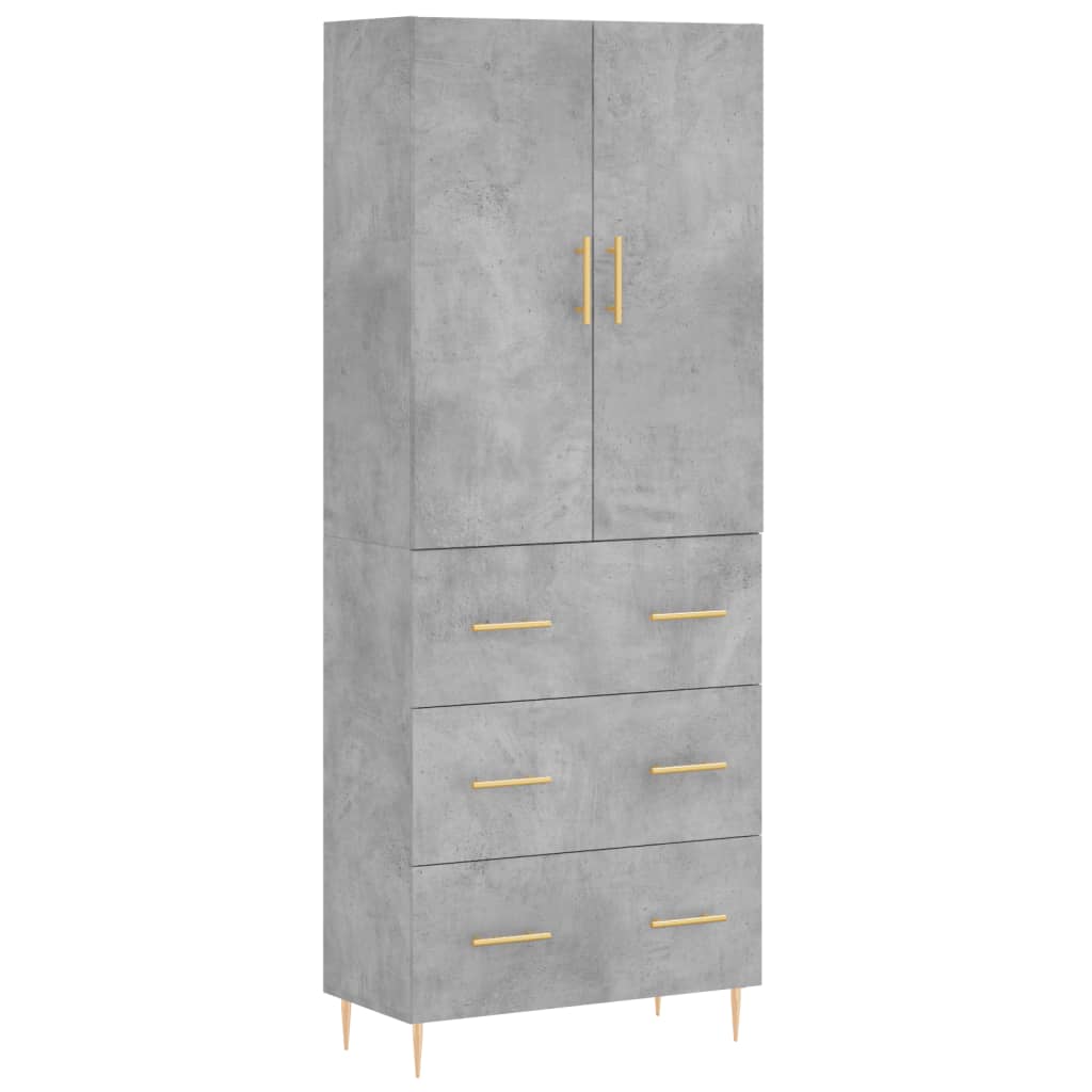 vidaXL Ντουλάπι Γκρι Σκυροδέματος 69,5x34x180 εκ. Επεξεργασμένο Ξύλο