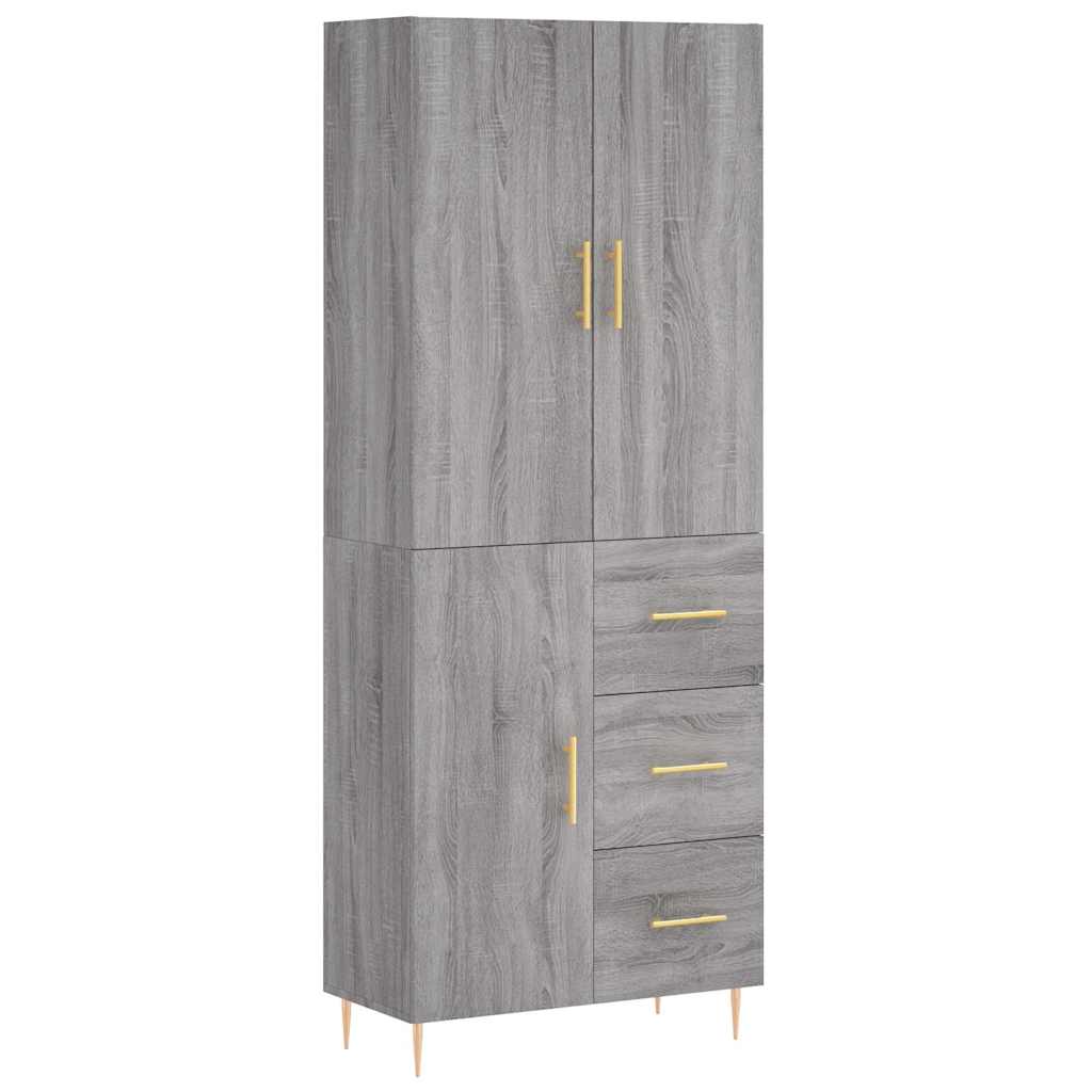vidaXL Ντουλάπι Γκρι Sonoma 69,5 x 34 x 180 εκ. Επεξεργασμένο Ξύλο