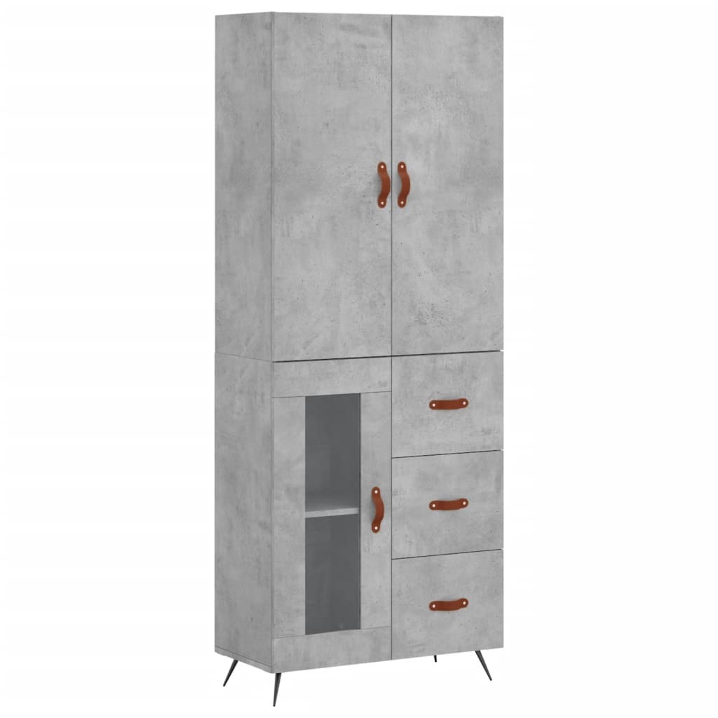 vidaXL Ντουλάπι Γκρι Σκυροδέματος 69,5x34x180 εκ. Επεξεργασμένο Ξύλο