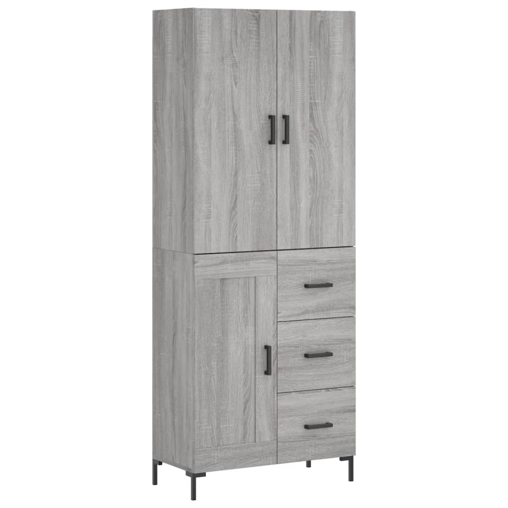 vidaXL Ντουλάπι Γκρι Sonoma 69,5 x 34 x 180 εκ. Επεξεργασμένο Ξύλο